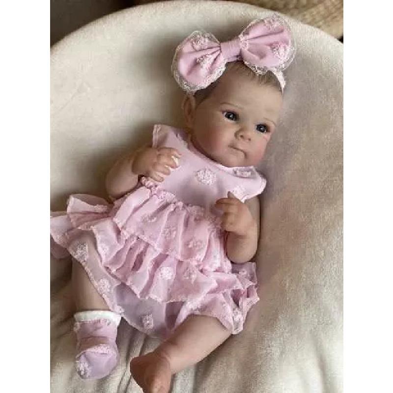 

Silicone Reborn Baby Doll 18inches Realistic Kids Toy For Collectors And Giftgiving рожевий