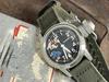 Military Buships Green Cloth Strap M.R.M.W. Men's Watch, Popeye,