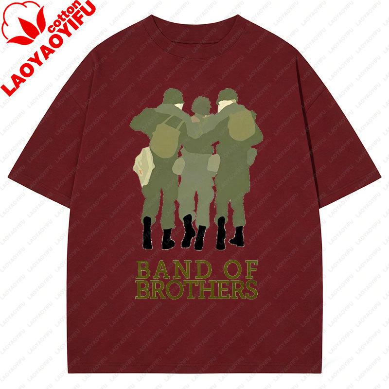 TV Play Band of Brothers TShirt Retro Style Unisex Graphic T Shirts Summer Streetwear Casual Classics Two Side Printed Tee Top
