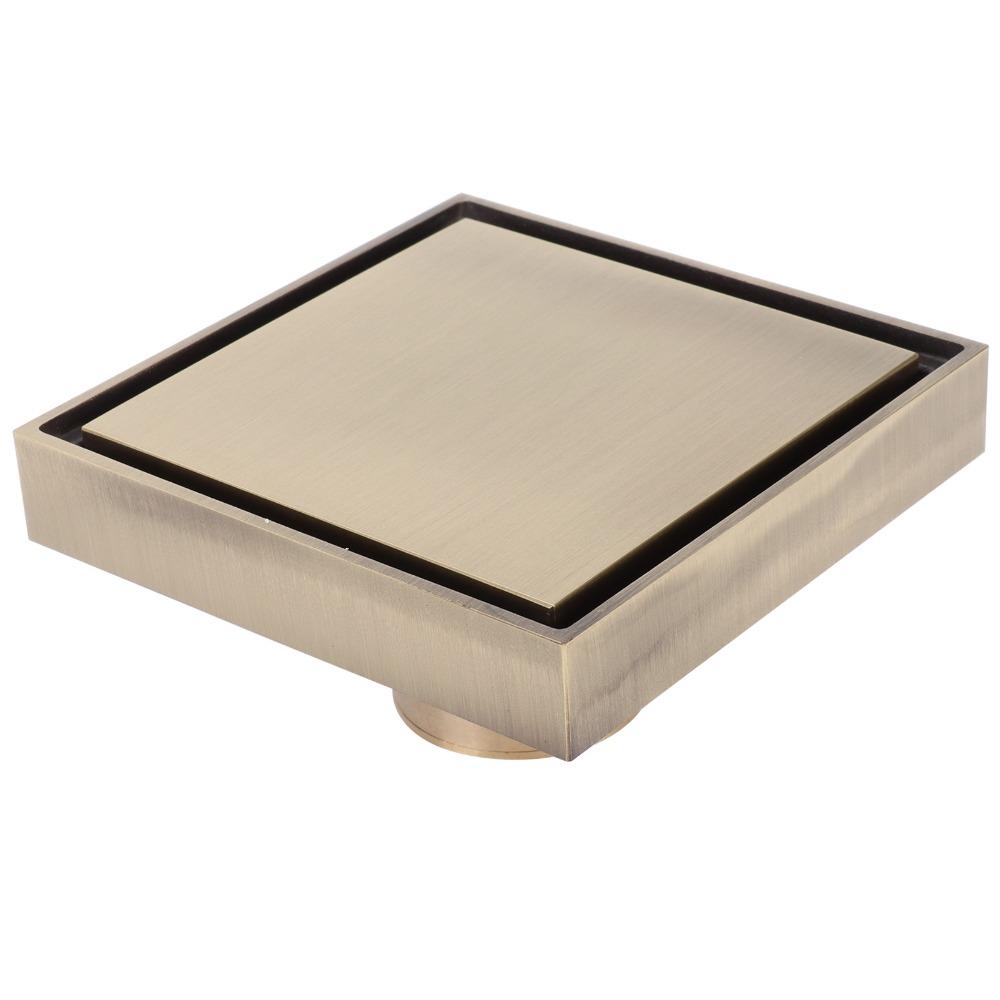 Square Floor Drain Brass Material Hair Catcher Drain Durable Shower Floor Drain  Garage Drain