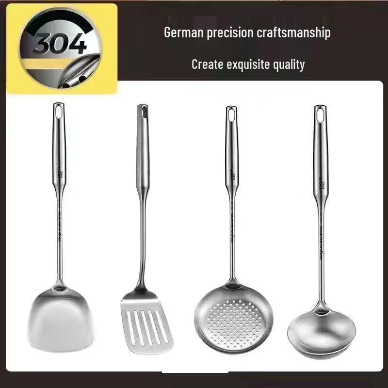 German Stainless Steel Stir-Fry Spatula & Ladle Kitchen Utensil Set