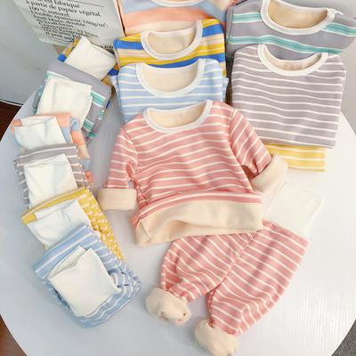 Baby Loungewear Anzug Kinder Thermounterwäsche Plus Samt Pyjama Mädchen Pyjama Sets