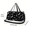 White Bat Black Large Capacity Luggage Bag for Boy and Girls Best Gifts 2D Flat Cartoon Travel Duffels Hand Bag for Children