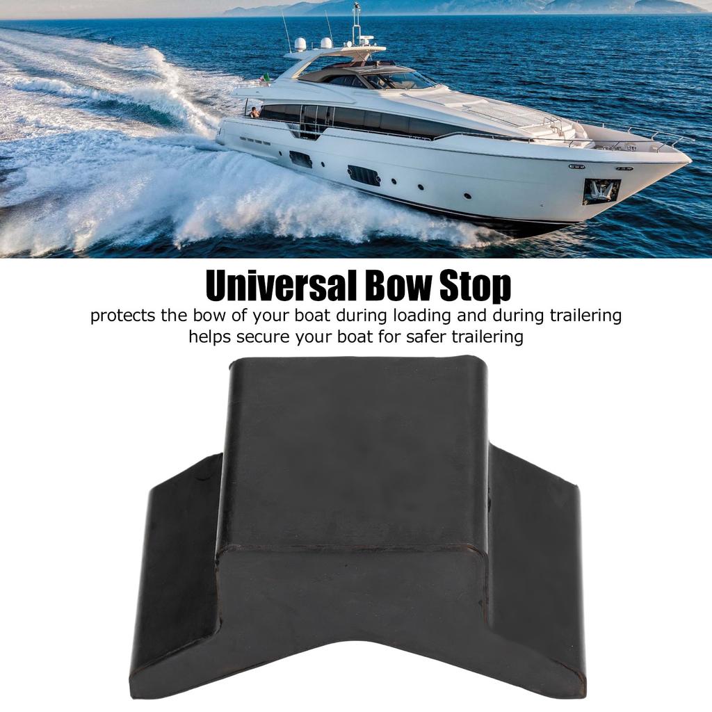 4in Universal Black Rubber Bow Stop Professional Boat V Block for Yachts Trailers Caravans