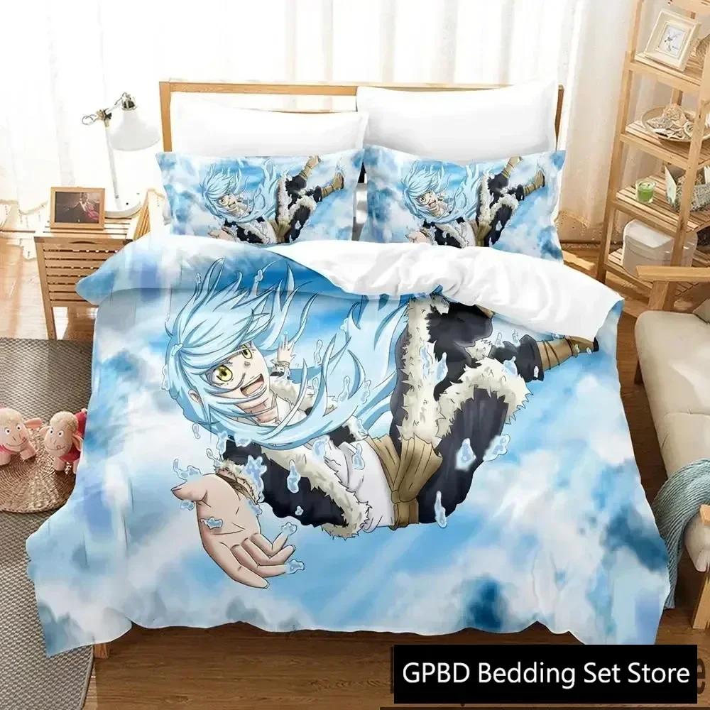TenSura Rimuru That Time I Got Reincarnated As a Slime Beding Set 3D Printed Suitable for Bedrom Soft with Soft Fabric Duvet Cover Set Pilowcases