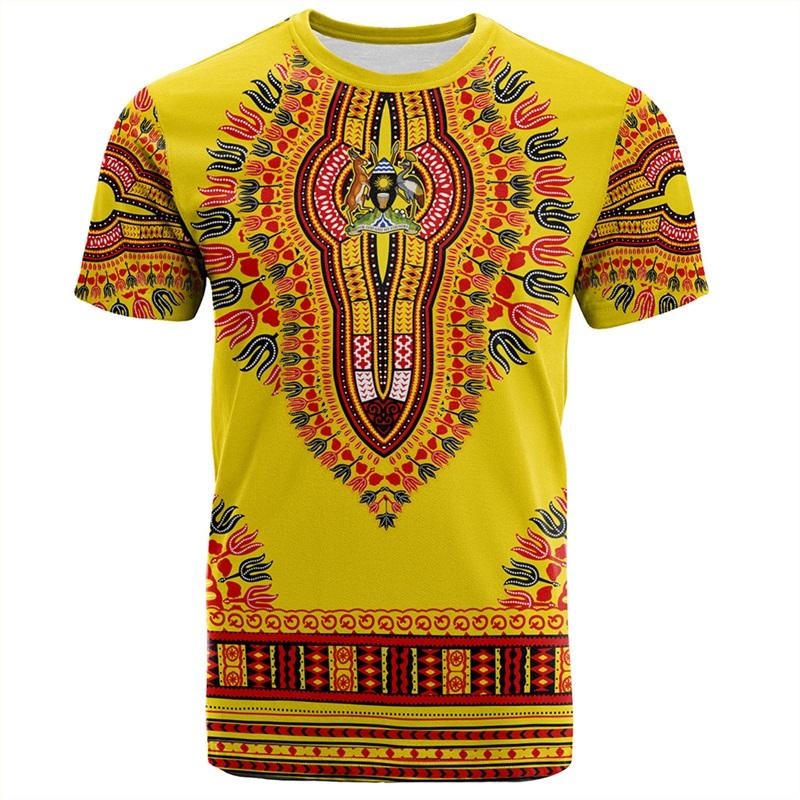 Uganda Flag Graphic T-shirts For Men Uganda Emblem National Day Short Sleeve Oversized Tshirt Tops Mens Sport Tee Shirt Clothes