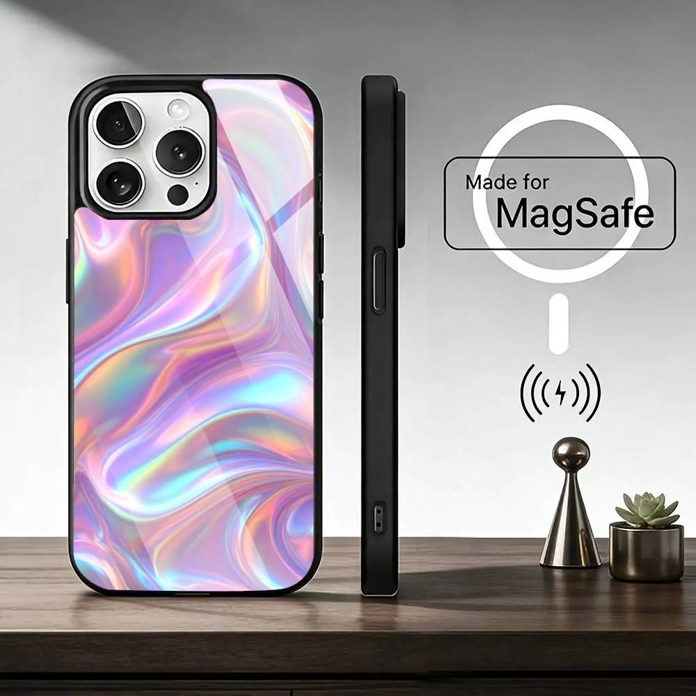 Folds T-Texture  Phone Case For iPhone17,16,15,14,13,12,11 Plus,Pro Magnetic with Magsafe Wireless Charging