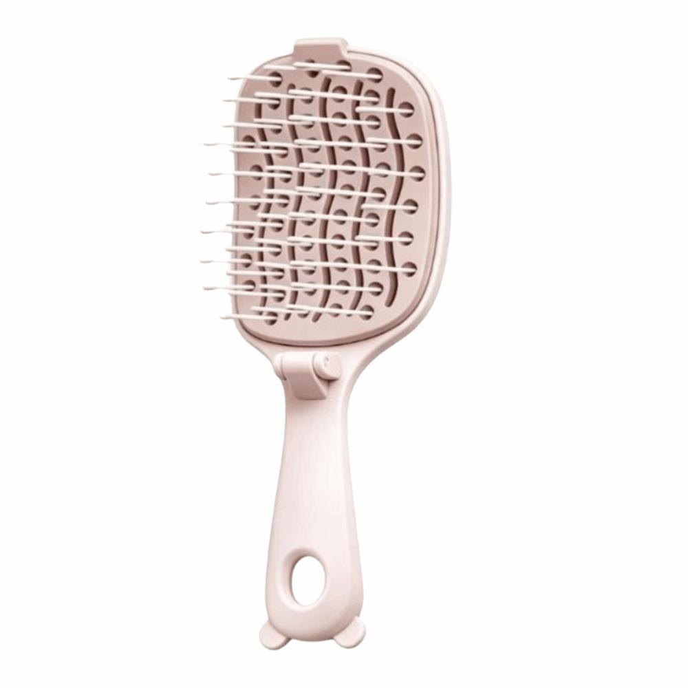 Self Clean Volumize Hair Brush Anti Static Scalp Massage Comb Foldable Massage Comb  Travel