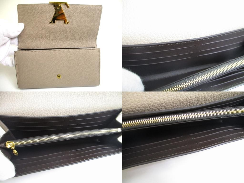 Autentisk LOUIS VUITTON Pebble Tourillon Lær Capucines Lommebok #a599 Oppusset