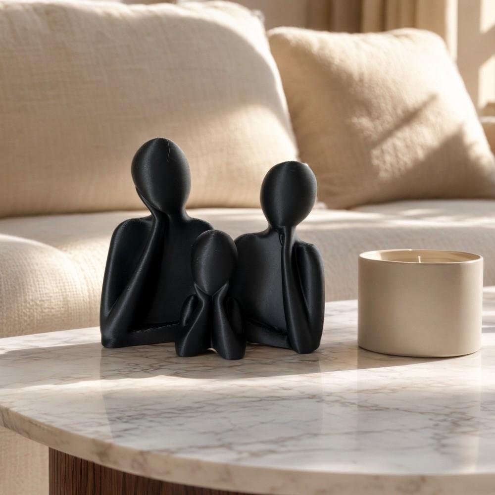 Couple Embracing Sculpture Abstract Family Sculpture Plastic Resin Minimalist Figure Statue 3D Printed Modern