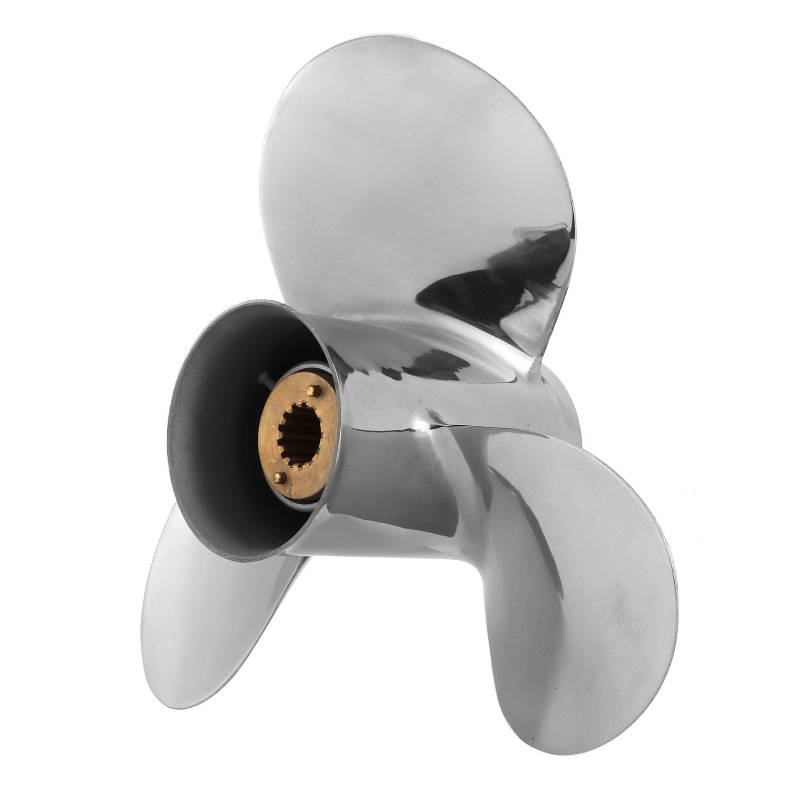 

Outboard Engine Propeller 3 Blades Marine Grade Stainless Steel Fit for 25‑70HP 3‑1 4in Gearcase