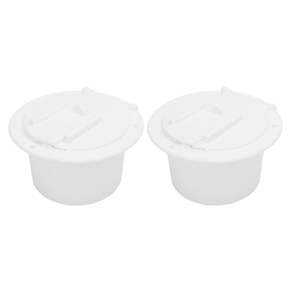 2 Set RV Electrical Cable Hatch Snap On Lid Easy To Slide Door Round Power Cable Plug Storage Hatch