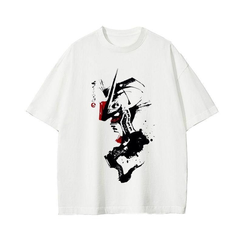 

Mobile Suit Gundam Short Sleeves T-Shirt Peripheral Japanese Second Dimensional Animation Pure Cotton Loose Tee 4XL