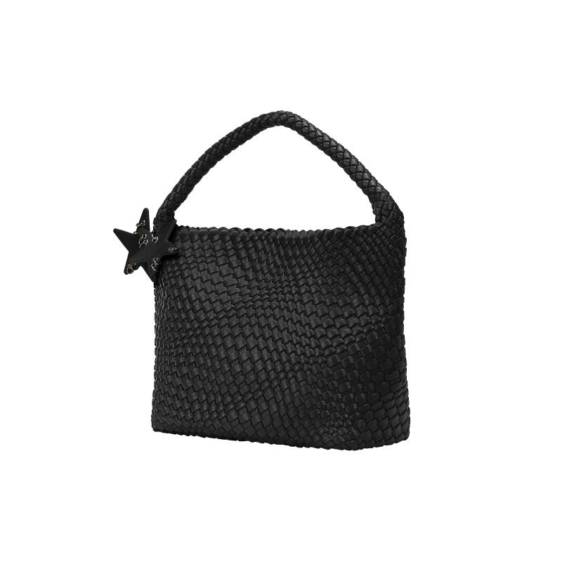 

Bao Yige Original Design Medium Woven Bag Large Capacity Work Clothing Travel Tote Bag Satchel Shoulder Female Champagne Color