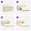 Floor Sofa with Sleeping Function Cream 112 x 174 x 55 cm Artificial Leather