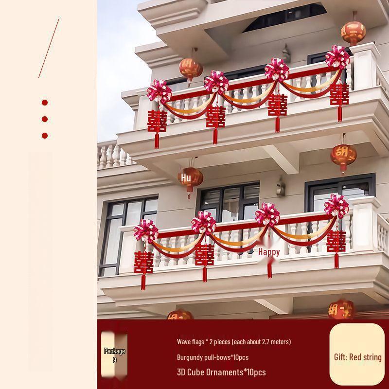 Outdoor Balcony Wedding Flower Decoration for Railings