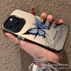 Englischer Schmetterling Geeignet für Apple 15 Farbe Silber iPhone14promax Kreativ 13/11 Mattiert 16 Schutzhülle 17