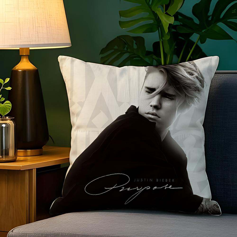 Singer Music Pc-Justin Biebers 1 Pillow Case Natural Linen Pillow Case Double-Sided Decor Sofa Pillowcase Home Decor