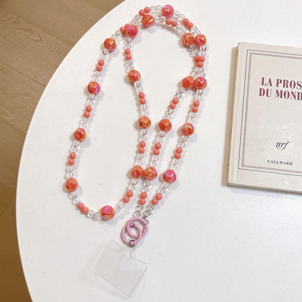 Long-style Beaded Crossbody Phone Chain Anti Loss Phone Neck Straps Phone Case Accessories