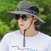 Adjustable Summer Letter Fishing Outdoor Mesh Man Sun Hat Bucket Hat Cotton Large Brim Cap