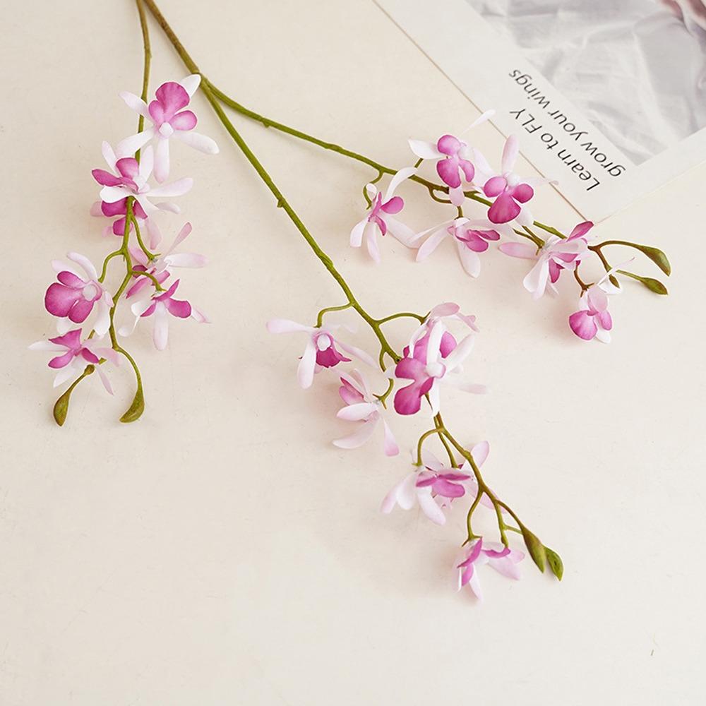 

Real Touch Artificial Papilio Orchid 3 Fork Simulation Phalaenopsis Outdoor Garden Decor фиолетовый