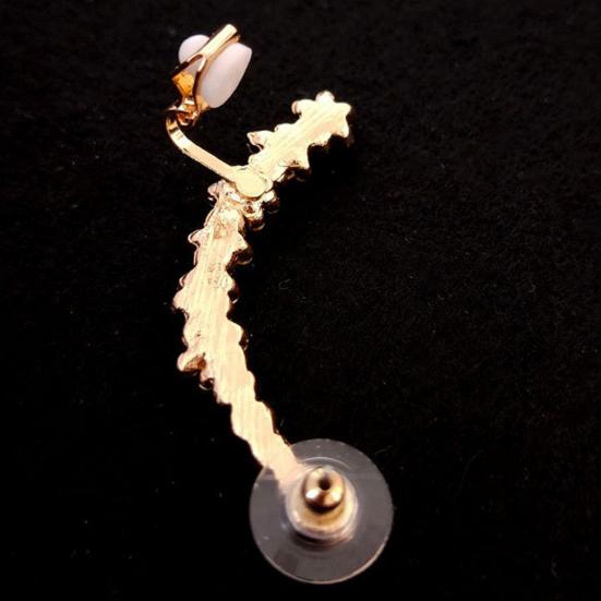 1 Stück Piercing Integrierter Ohrclip Mädchen Schneeflocke Strass Stecker Ohrring Schmuck Zubehör