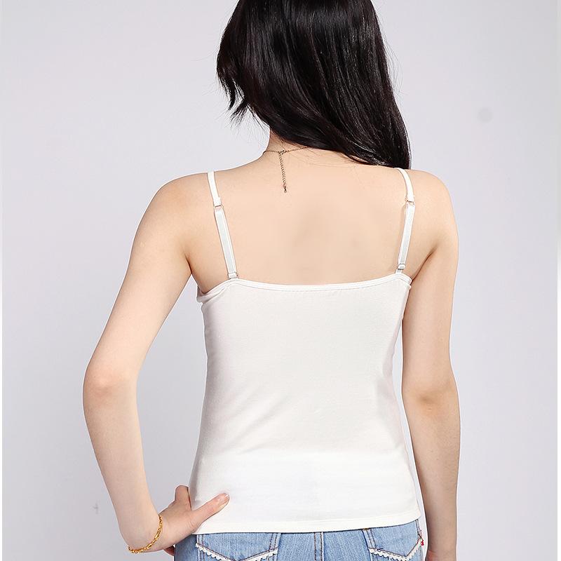 Women's Tank Top with Chest Pad All-in-one Vest No Underwire Free Bra Suspender Vest Female