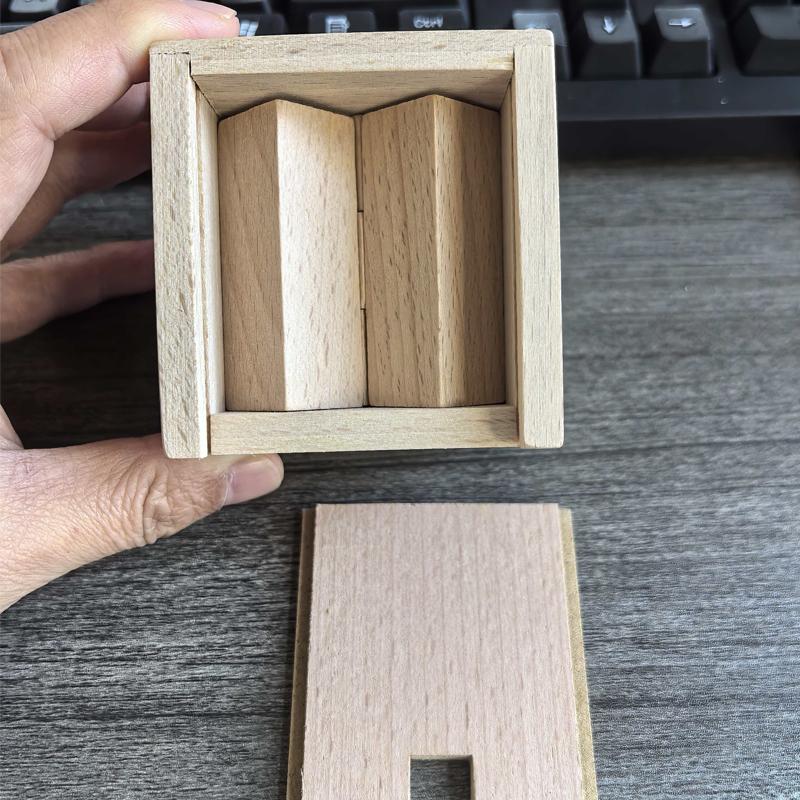 Magic IQ Oblique Placement of Blocks Wooden Puzzles Box for Adults Kids Brain Teaser Smart Logic Test Edcuational Toys