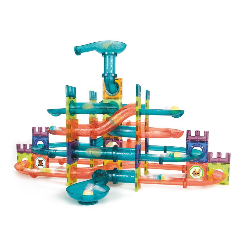 Children'S Science And Education Toys 158Pcs Magnetic Building Block Assembly Diy Variable Magnetic Puzzle Ball Track Set