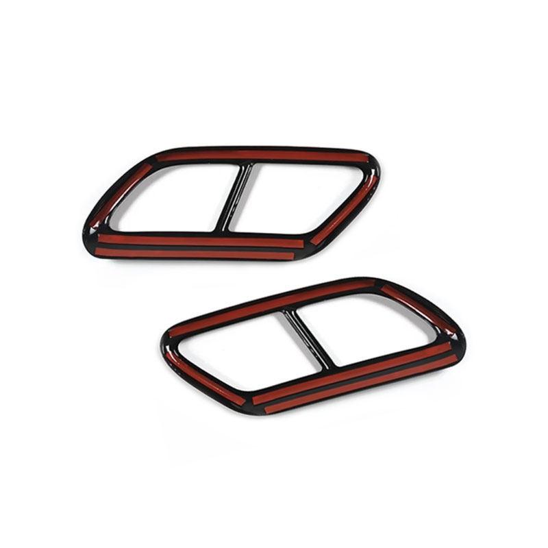 Car Muffler Exhaust Pipe Tail Cover Trim Stainless Steel 2pcs Glossy Black For Volvo S60 S90 V90 2016 2017 2018