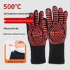 Heat-Resistant Silicone BBQ Oven Gloves - Flame Retardant, Anti-Scald, Wear-Resistant, for Cooking and BBQ Safety.