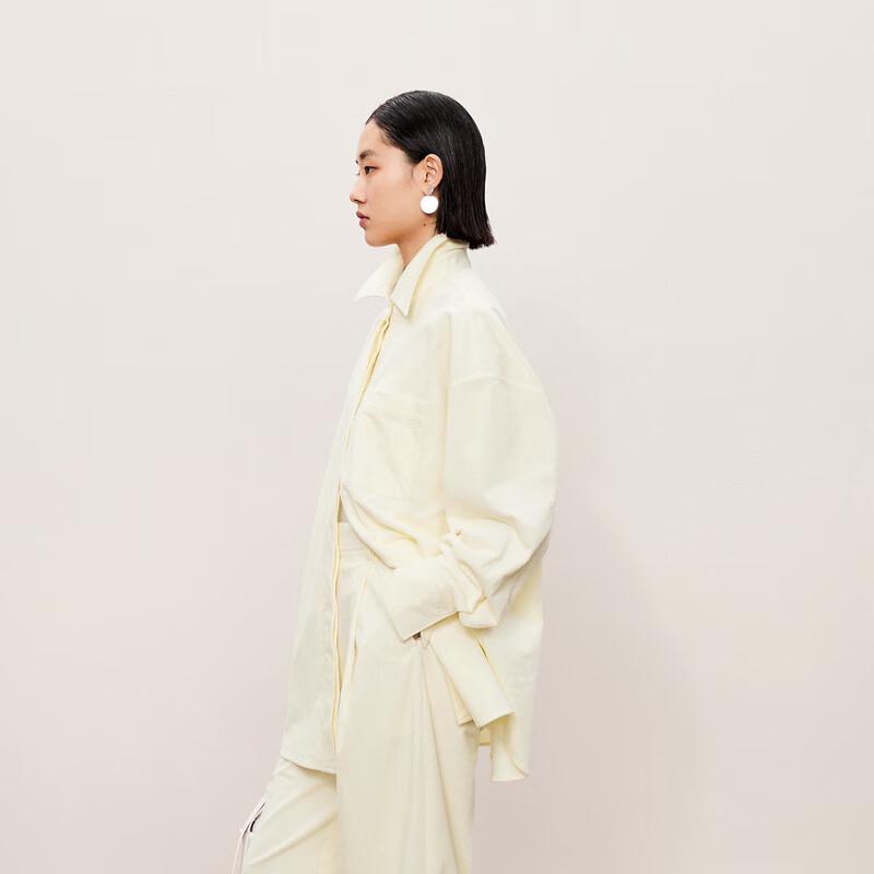 LESS Straight-Fit Cotton Blend Long Sleeve Shirt