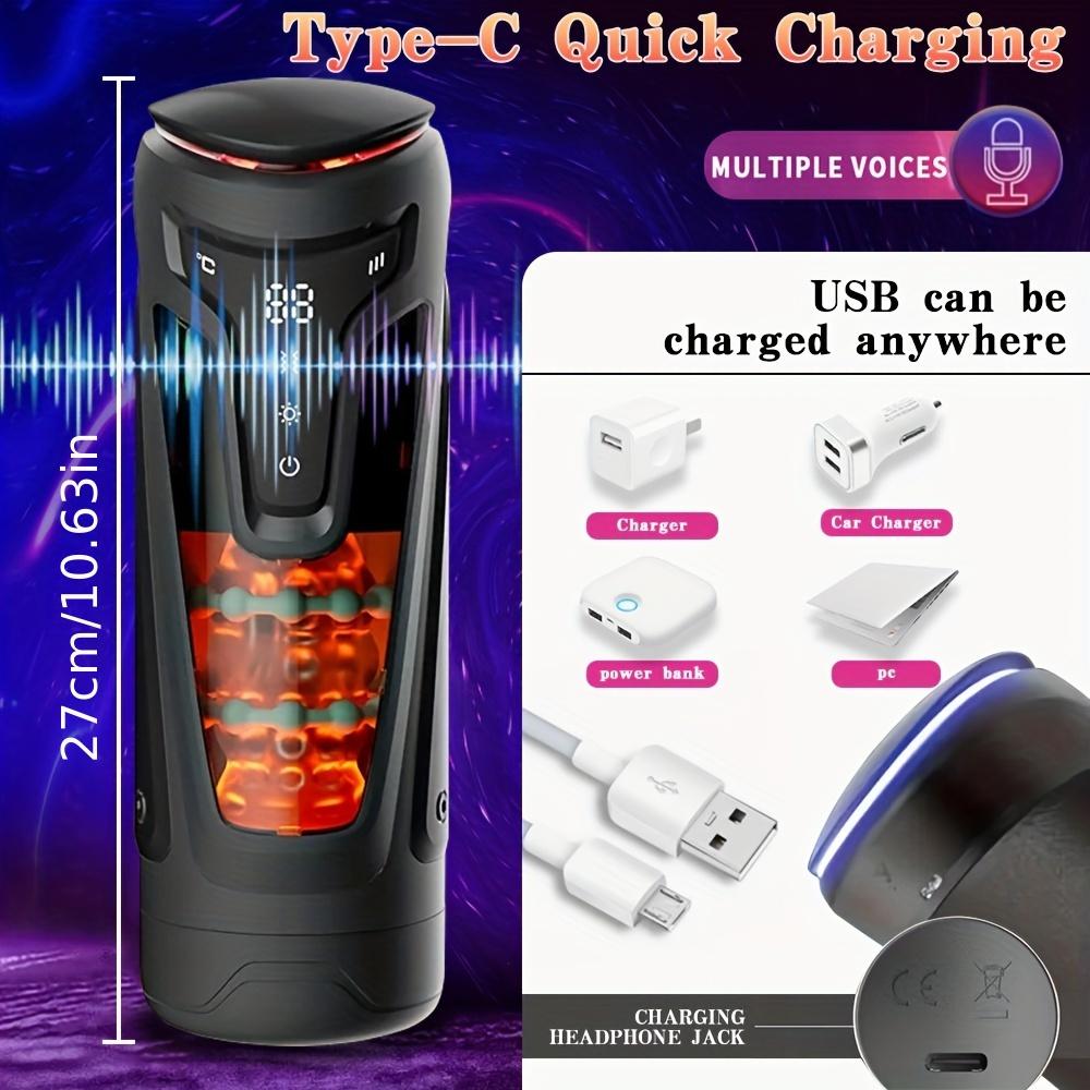 1 Valentine's Day Male Masturbator Gift, 9 Vibrations, 8 Insertion Modes and 2 Heat Levels, Sex Toys, Adult Toys, Penis Pumps