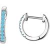 S925 Pastel Cubic Zirconia Hoop Earrings for Kids