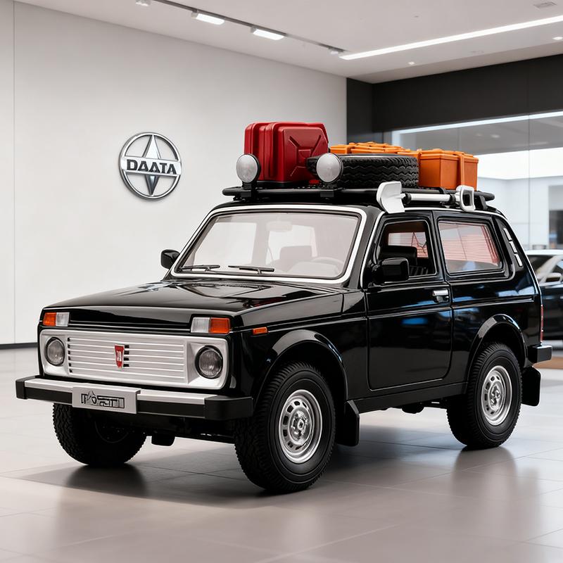 1/24 Russian LADA NIVA WILD VERSION Alloy Car Model Sound and Light Pull Back Children's Toy Collectibles Birthday Gift