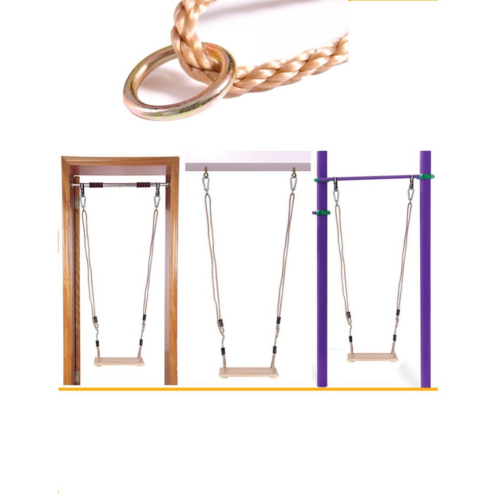 Klassischer Holzschaukelsitz mit starkem Schaukelseil, höhenverstellbare Hängeschaukel für drinnen und draußen