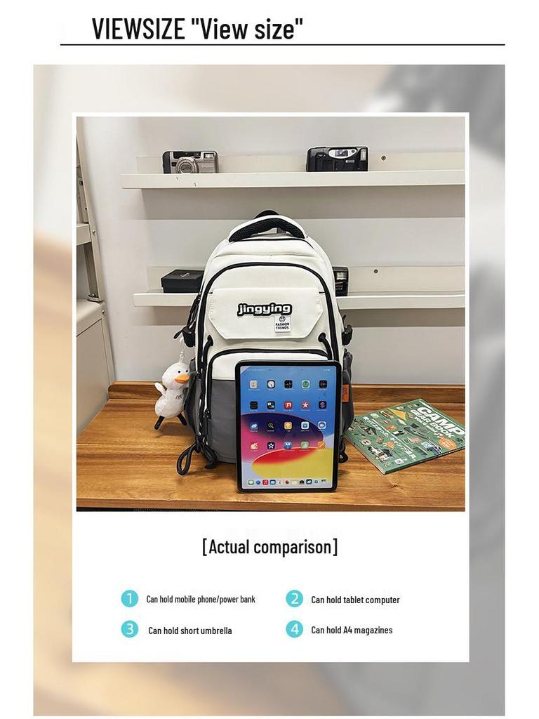 Lulu Japanese Casual Backpack Set: Large Capacity Schoolbag for College, Junior High Students, and Men & Women's Portable Use.