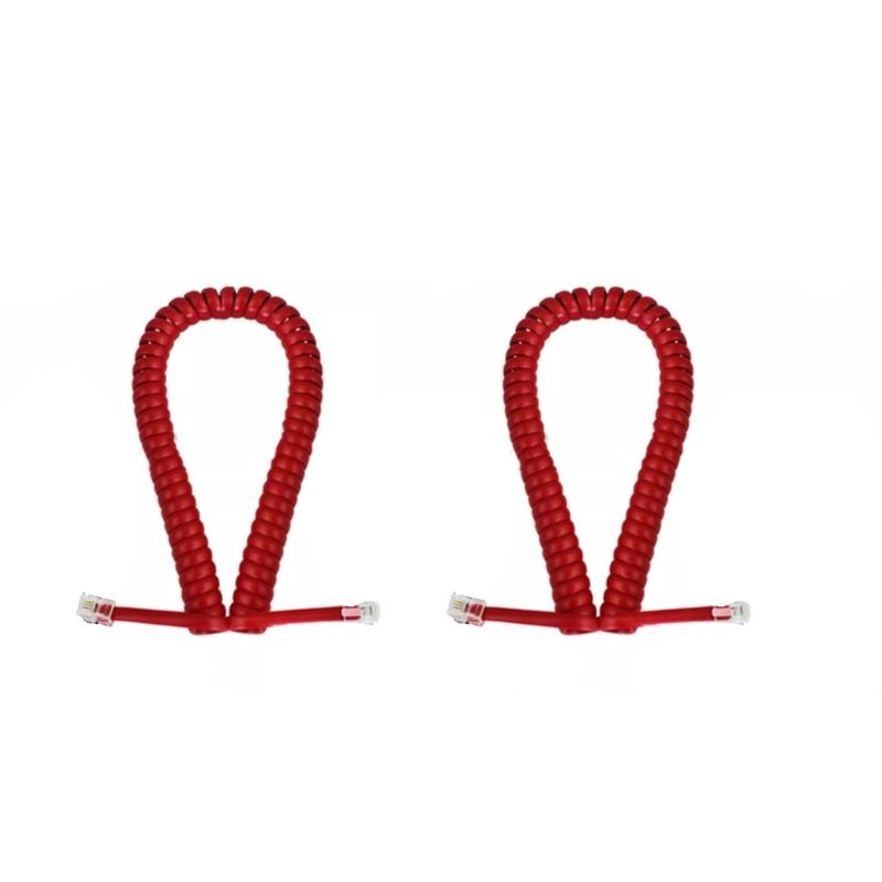 2/2.5/3/3.5m RJ12 4P4C Telephone Communication Cable With Gold Contacts Spring Coiled Cord Anti Twist Structure