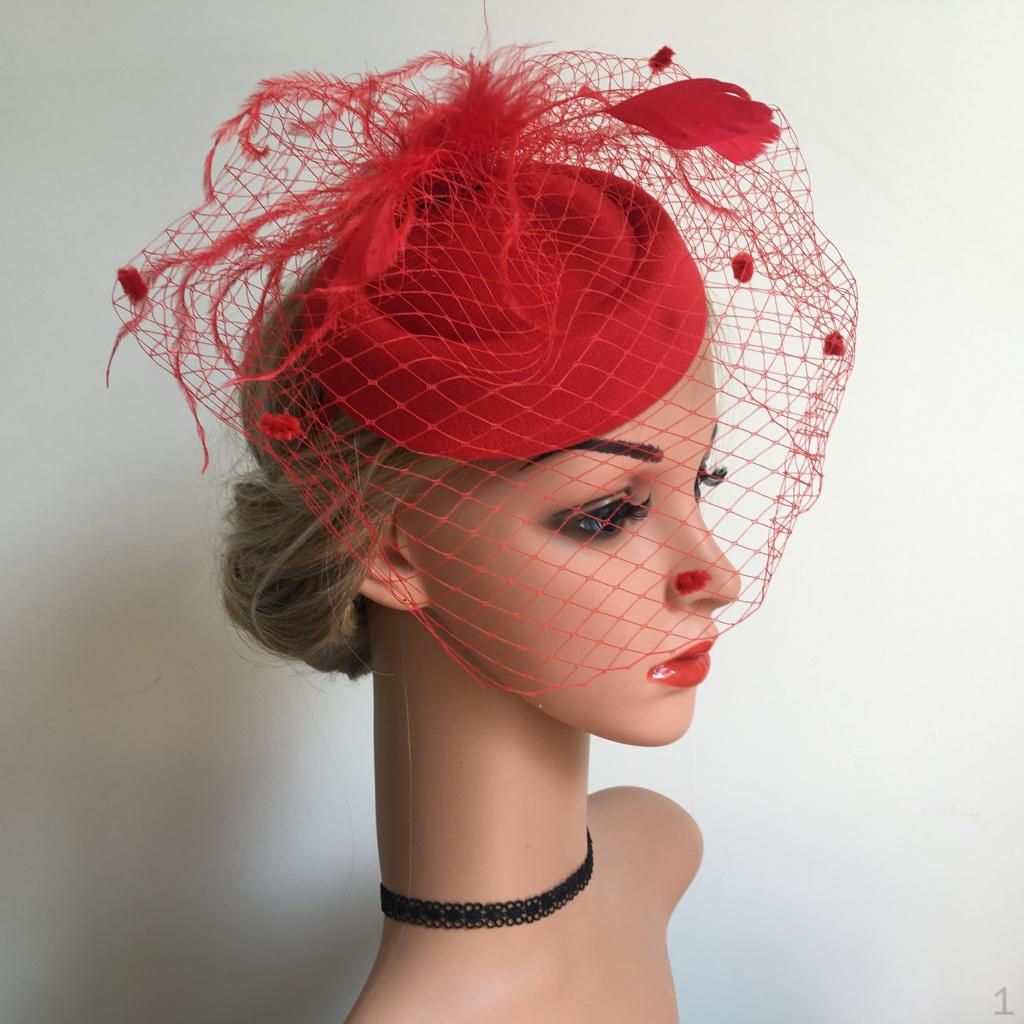 

Fascinator Hat for Women Cocktail Charming Headband Netting Mesh Hair Band Tea Party Derby