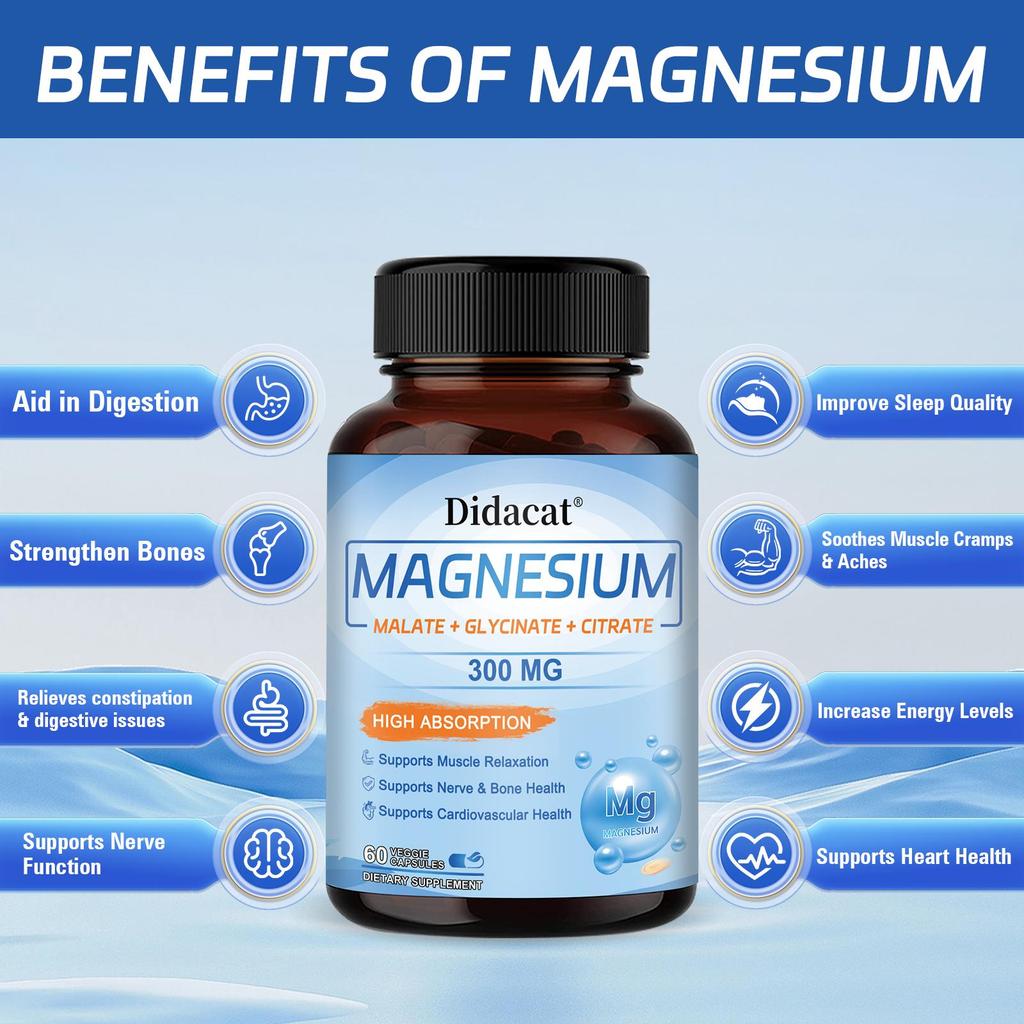 Triple magnesium complex – enhances overall absorption and efficacy 60 capsules