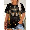 Fashion Animal Print Women's Top Casual Loose Short Sleeve Comfortable Versatile T-Shirt Daily T-Shirts Women’s