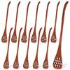 24/12Pcs Wood Honey Spoon 7inch Long Handle Mixing Stirrer Reusable Dessert Spoon Honey Stir Bar Coffee Tea Tableware Utensils