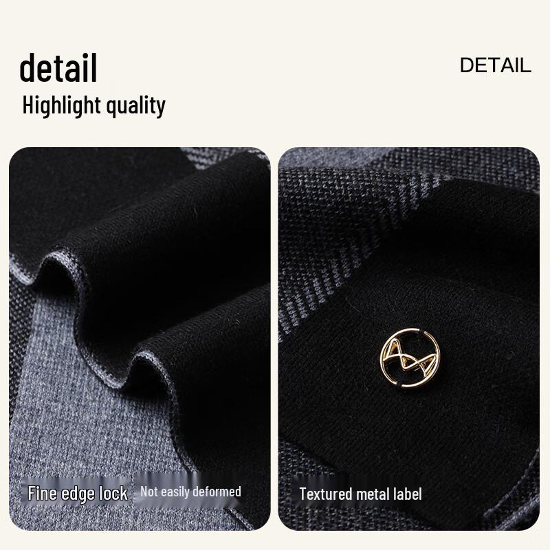 Men's Autumn/Winter Wool Blend Warm Scarf