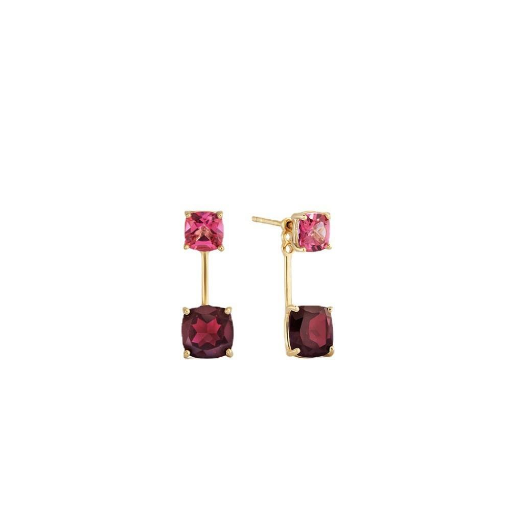 

Studded Zircon Luxurious Earrings For Women Exquisite Holiday Idea Gift красный
