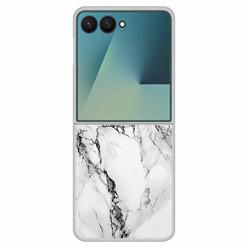 Funda For SAMSUNG Z Flip 7 Cases Marble Clear Hard PC Phone Back Cover for Galaxy Z Flip7 5G Back Cover ZFlip7 Transparent Shell
