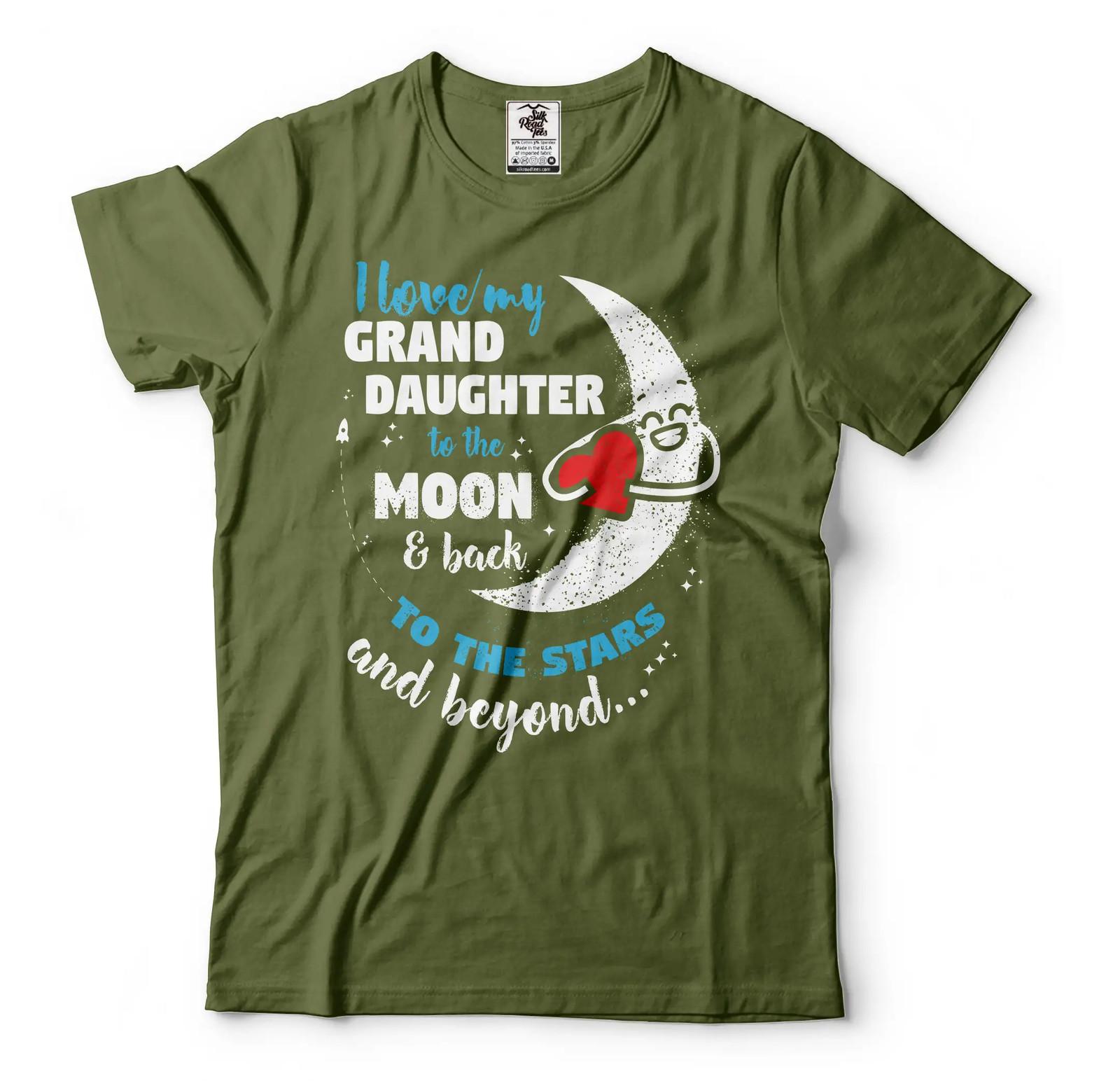 I Love My Granddaughter To The Moon And Back Shirt Grandpa Grandma Shirts 4XL