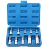 10PCS M4-M18 Triple Square Bit Socket Set Spline Bit Socket Tool Kit  Flywheel Fastener Removal