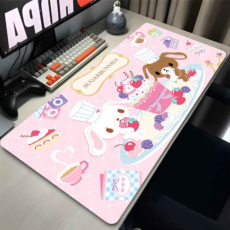 Mouse Pad Gaming New Mousepad Laptop Ssugar Bbunnies Cartoon Keyboard Pad NonSlip Soft Computer Anime Bunny Kawaii Desk Mat