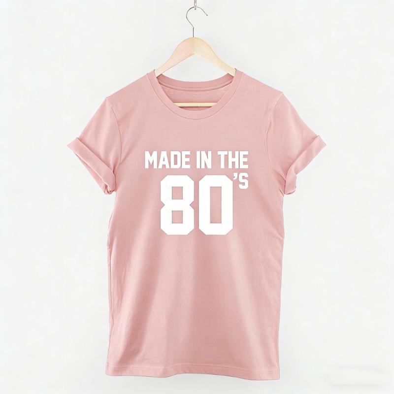 Made In The S Printed TShirt Tops Retro Eighties Simple Fashion Allmatch Unisex Tee Hipster Street Fashion Shortsleev
