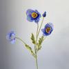 Silk Poppy Flower Flocking Simulation with 4 Heads for Decorative Photography